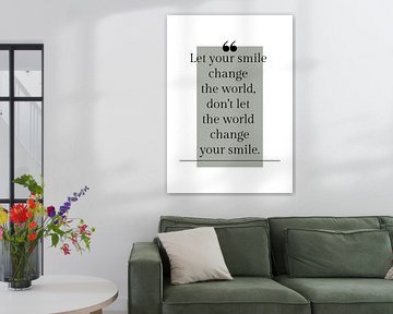 Poster 'Let your smile' in alle mogelijke kleuren! van by Tessa