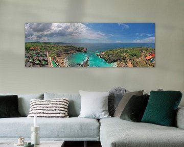 Air panorama of Dream Beach on Nusa Ceningan Bali Indonesia by Eye on You