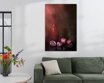 Sparkling Still life in red with pomegranates by Saskia Dingemans Awarded Photographer
