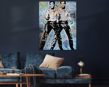 Elvis Presley "Blue Suede Shoes" van Kathleen Artist Fine Art