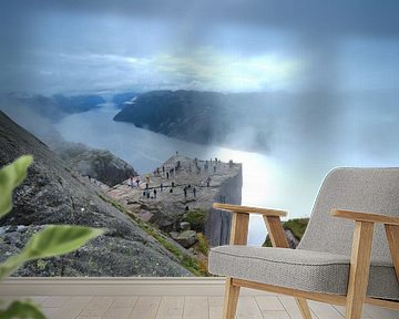 Preikenstolen in Norwegen mit Blick über den Lysefjord von Stefan Vis
