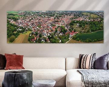 Stadtteil Hechtsheim der Stadt Mainz, Luftbild Panorama von menard.design - (Luftbilder Onlineshop)
