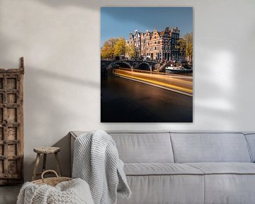 Canal and old houses in Jordaan, Amsterdam, the Netherlands. by Lorena Cirstea