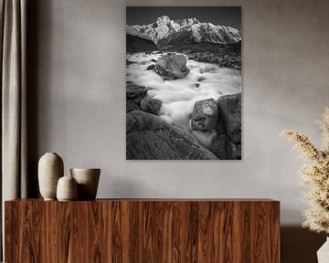 Hooker River Boulders (B&W) van Keith Wilson Photography