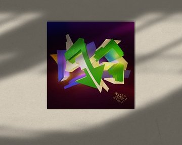 Hartes, farbenfrohes 3D-Graffiti-Kunstwerk mit dem Namen &quot; Tez 1&quot; und tag&quot