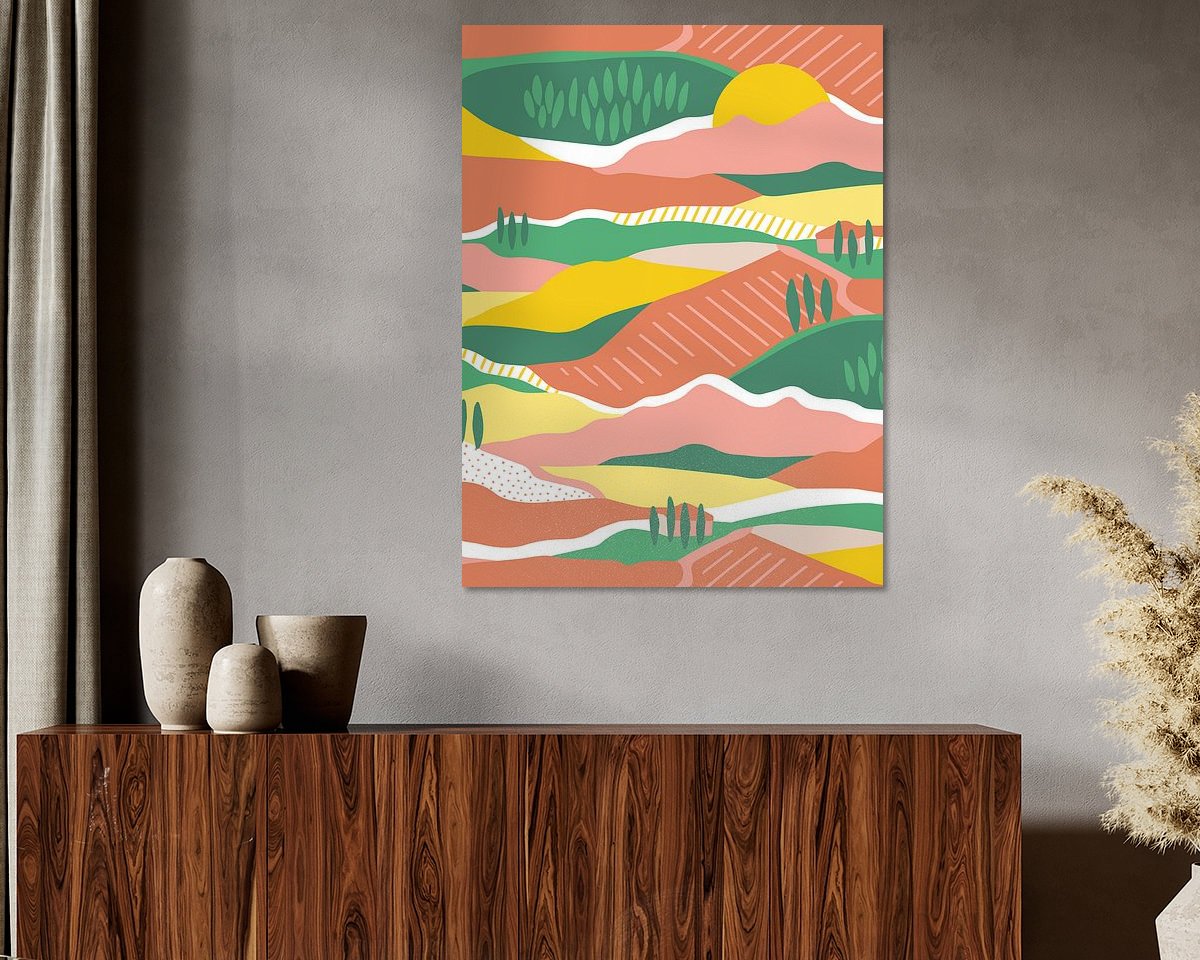 Voorbeeld van het werk in een kamer