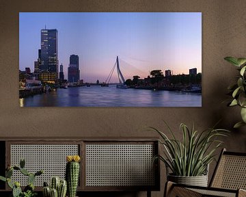 Skyline Rotterdam vanaf de Koninginnebrug van Mark De Rooij