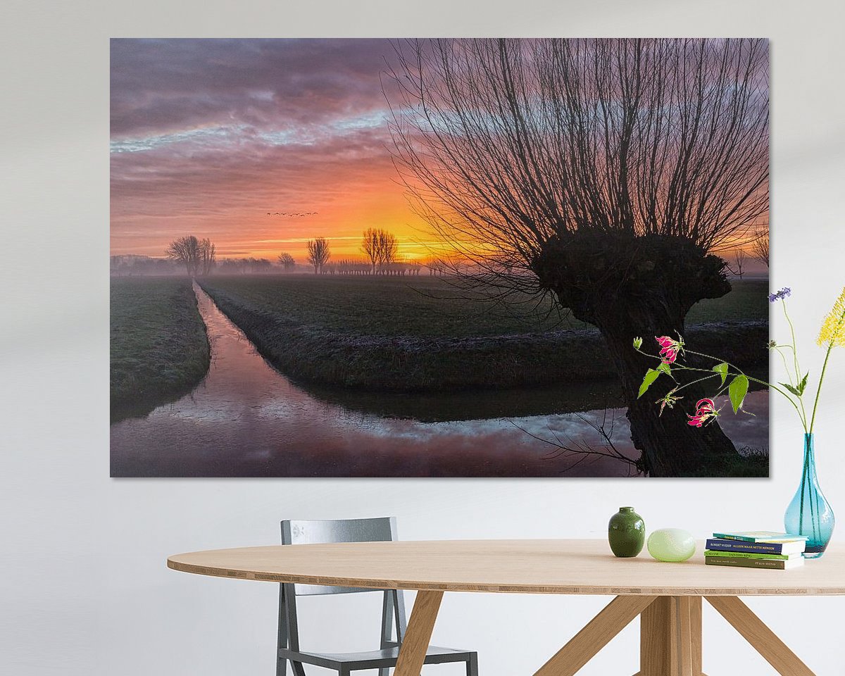 Voorbeeld van het werk in een kamer