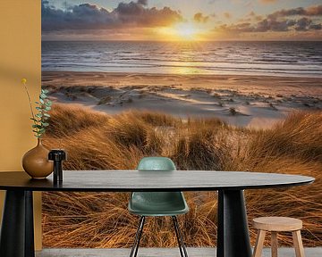 Sunset at the beach of Castricum by Tomas van der Weijden