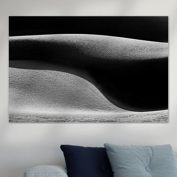 Zandduin in zwart-wit met schaduw | Iran