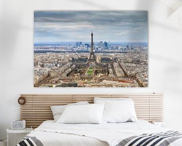 Parijs stadsgezicht met Eiffeltoren van Dennis van de Water
