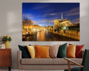 L'heure bleue de Notre-Dame Seine sur Dennis van de Water