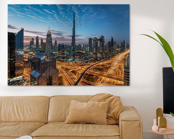 Voorbeeld van het werk in een kamer