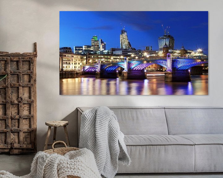Impression: Le ciel de Londres avec le pont Blackfriars sur Frank Herrmann