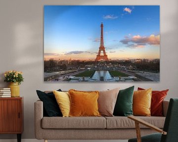 Zonsondergang Eiffeltoren van Dennis van de Water