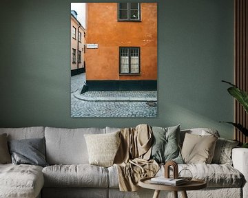 Oranje straten in Gamla Stan, Stockholm (Zweden) van Michiel Dros