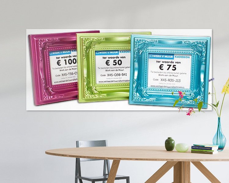 Voorbeeld van het werk in een kamer