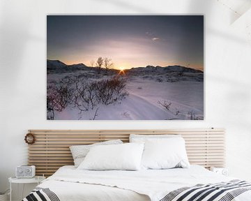 Coucher de soleil en hiver aux Lofoten sur Ken Costers