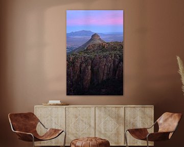 Roze zonsondergang, Valei der Verlatenheid, Zuid-Afrika