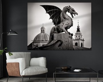 Photographie noir et blanc : Ljubljana - Pont du dragon sur Alexander Voss