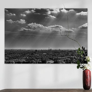 Le paysage urbain de Munich en noir et blanc