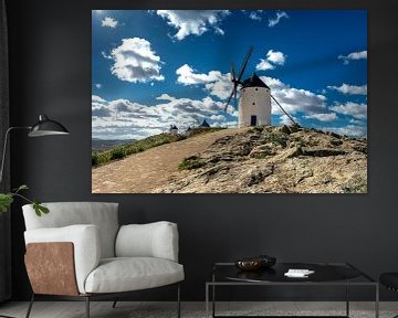 Historische Windmühlen von Don Quijote, in La Mancha (Spanien).