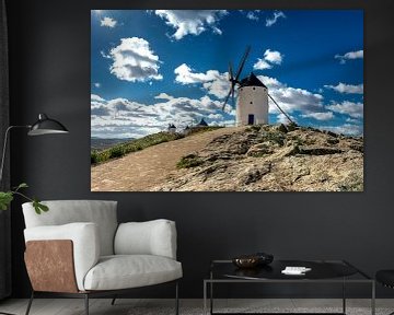 Historical windmills of Don Quixote, in La Mancha (Spain).