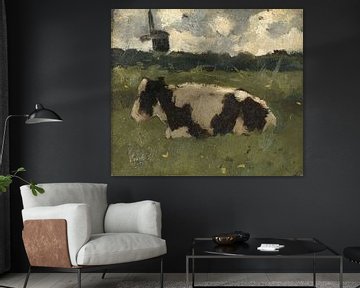 Liegende Kuh mit Mühle, Richard Nicolaüs Roland Holst