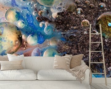 Surrealistisch beeld van planeten in het heelal