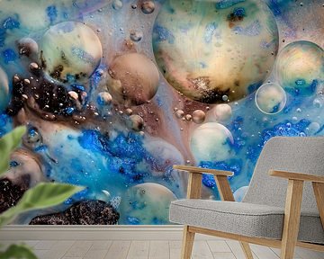 Surrealistisch beeld van planeten in het heelal