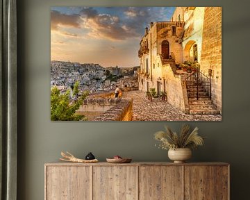 Sonnenuntergang in der Altstadt von Matera, Italien von Sjouke Hietkamp