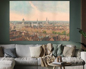 Panorama of Amsterdam, with the Palace on Dam Square and the Nieuwe Kerk, anonymous