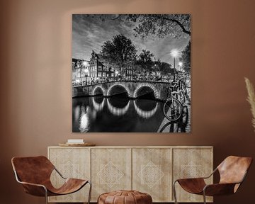 AMSTERDAM Keizersgracht avondidylle | Monochroom