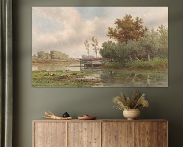Landschap met water en eenden, Willem Roelofs (I), 1832 - 1897