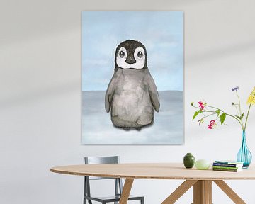 Cute emperor penguin chick by Bianca Wisseloo