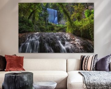 Double chute d'eau dans le Parc Naturel du Monastère de Piedra sur Iris Heuer