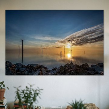 Zonsondergang IJsselmeer