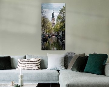 Zuiderkerk vanaf de Groenburgwal in Amsterdam.