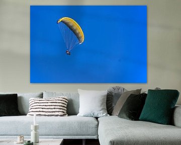 Paraglider and blue sky by Lars-Olof Nilsson