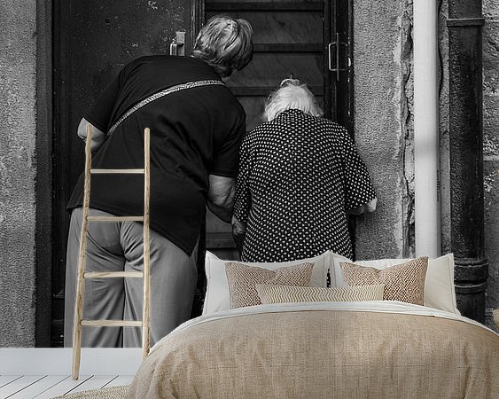 Voorbeeld van het werk in een kamer