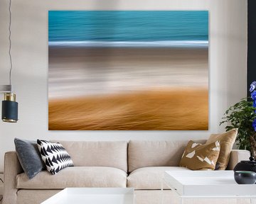An abstract of marram grass, beach and sea by Sander Grefte