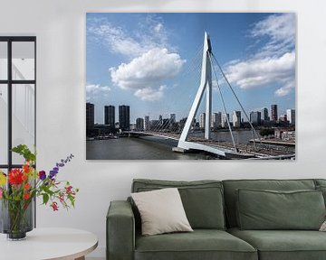 Erasmusbrug en skyline van Rotterdam
