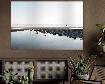 Voorjaar in Zeeland - Ondergaan zon, strandfotografie in Vlissingen van Eleana Tollenaar