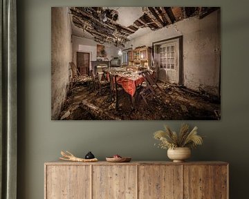 The dilapidated dining room by Inge van den Brande