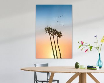 Palmbomen & zonsondergang van Melanie Viola
