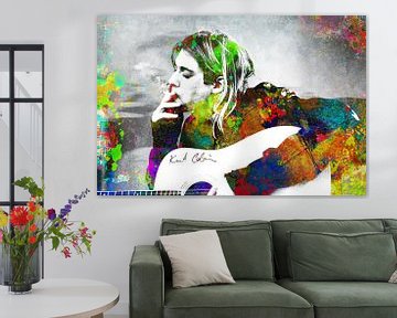 Kurt Cobain Abstract Portrait in various colours by Art By Dominic