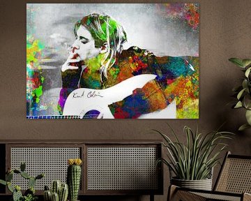Kurt Cobain Abstract Portret in diverse kleuren van Art By Dominic