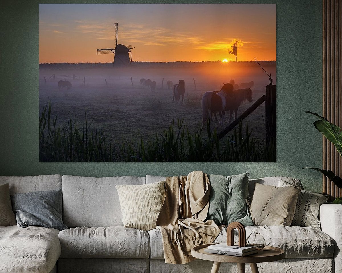 Voorbeeld van het werk in een kamer
