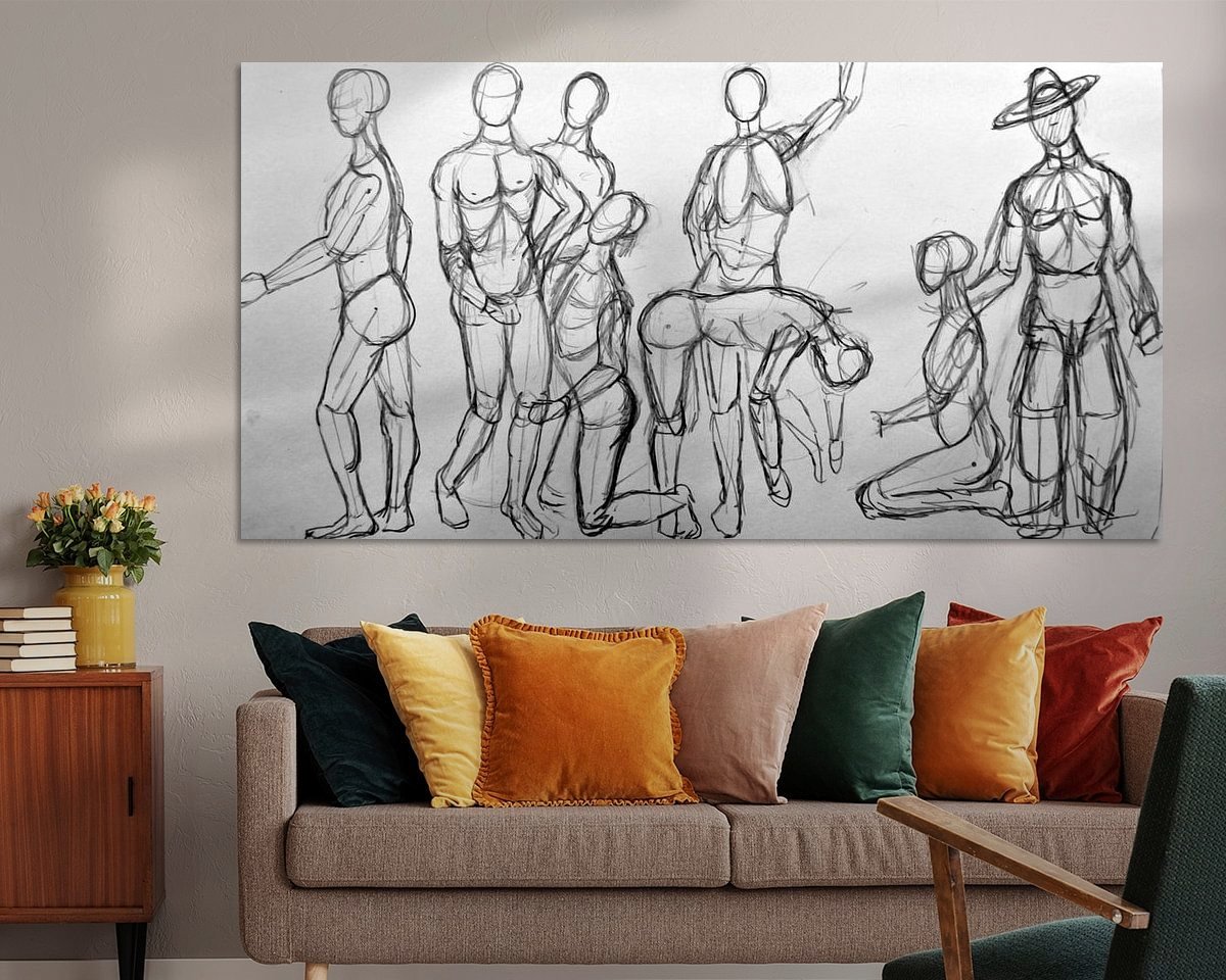 Voorbeeld van het werk in een kamer