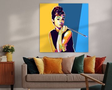 Audrey Hepburn Pop Art Schilderij van Kunst Kriebels